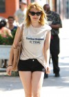 Emma Roberts - In short shorts while walking in New York City's East Village